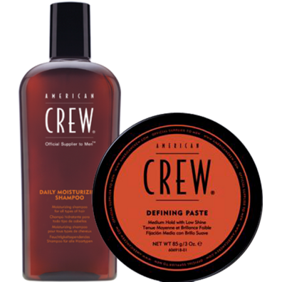 AMERICAN CREW MOISTURIZING SHAMPOO AND DEFINING PASTE